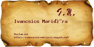 Ivancsics Marióra névjegykártya