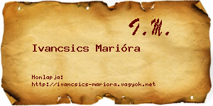 Ivancsics Marióra névjegykártya