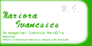 mariora ivancsics business card